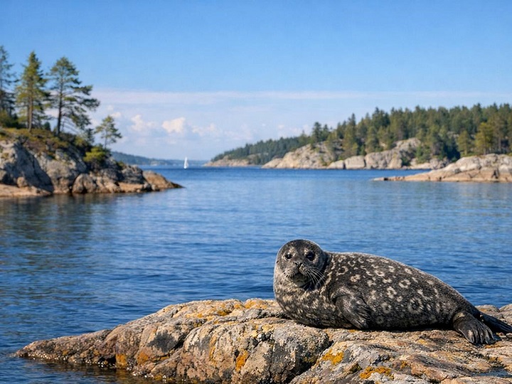нерпа в Ладожских шхерах